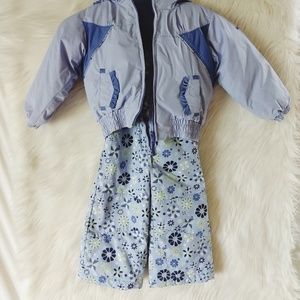 Columbia Girls 3T Snowsuit Reversible Jacket Bibs